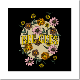 Bee Gees Name Personalized Flower Retro Floral 80s 90s Name Style Posters and Art